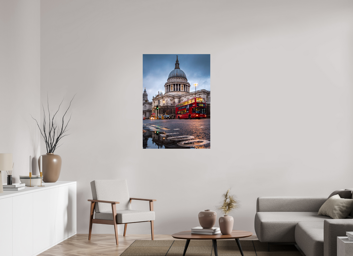 St. Paul's Cathedral & Red Bus at Dusk - Othervariant prints