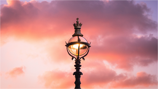 Main image Crowned Street Light at Sunset – Fine Art Street Photography Print