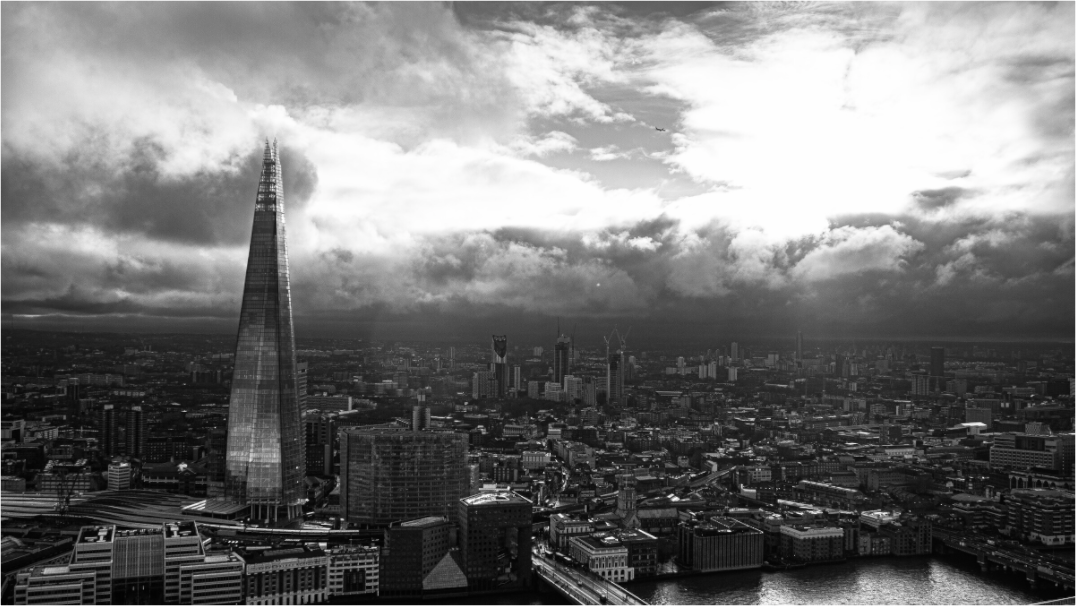 The Shard & London Skyline - Panoramic Black & White - Othervariant prints